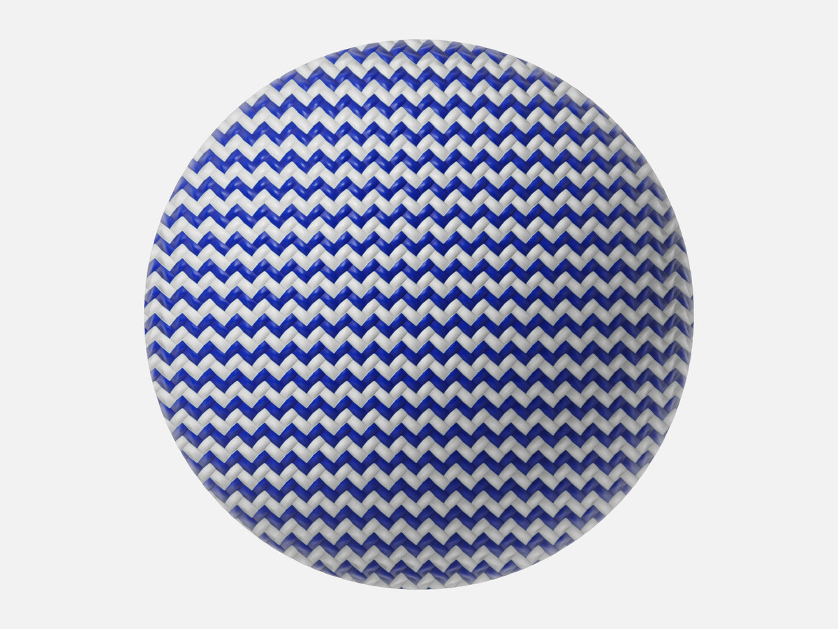 Braided Cable 005 Chevron Nylon White Blue